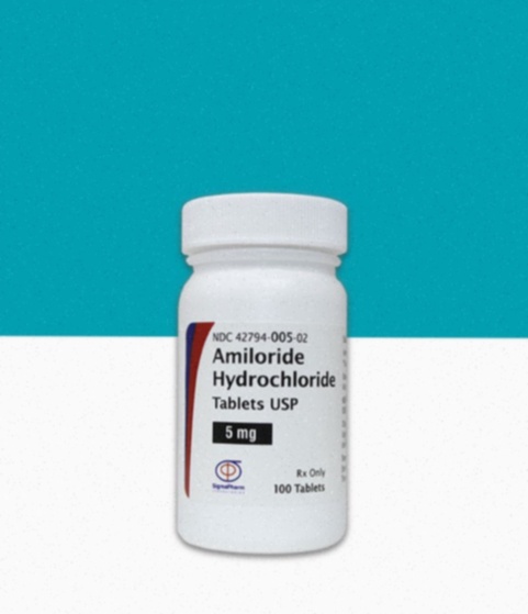 Boîte d'Amiloride générique et comprimés