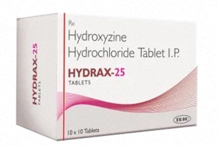 Acheter Hydroxyzine - Illustration de comprimé et flacon