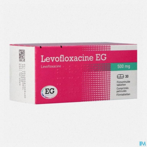 Levofloxacin en gélules - illustration d'ordonnance et colis
