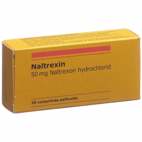 Achat Naltrexone - Illustration du comprimé et boîte générique