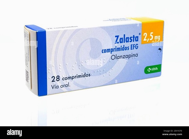 Boîte d'Olanzapine et carte de livraison express