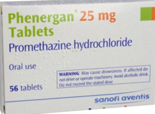 Phenergan en ligne – illustration comprimés et boîtes