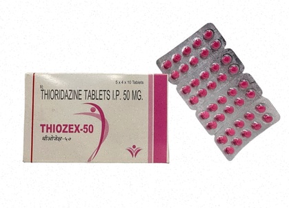 Acheter Thioridazine - Illustration molécule et comprimés