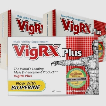 Acheter Vigrx Plus – boîte de gélules bleues sur fond blanc
