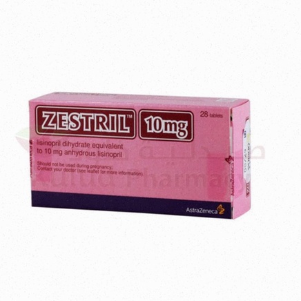Boîte de Zestril 10 mg et cœur stylisé