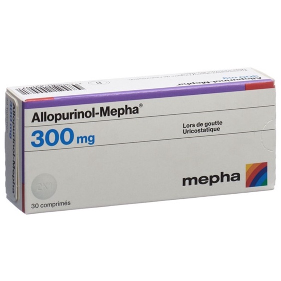 Acheter Allopurinol - illustration du comprimé Allopurinol et boîte